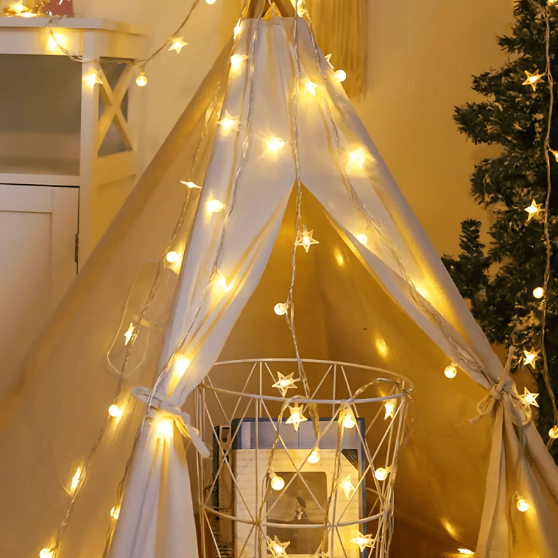 1pc, String Lights and Bubble Ball String Lights, 40/20/10LED, Crystal Clear Ball and Star Dream String Lights, Suitable for Bedroom, Wedding, Party, Wall Decoration, Birthday, Gift, Back to School, Christmas, Easter House Of Avana
