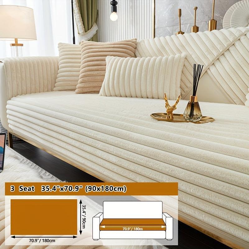 Luxurious Rabbit Fur Sofa Slipcover | Non-Slip Light Grey for dog use topspet