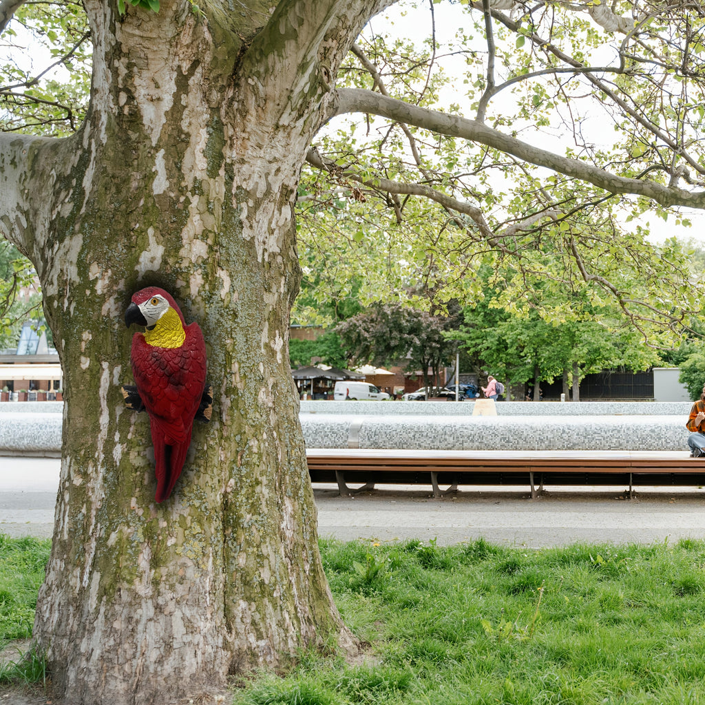 Parrot Design Outdoor Statue, 1pc Garden Animal Ornament, Hanging Tree Parrot Decoration Sculpture, Simulated Parrot for Outdoor Garden and Landscape Design, Dly Garden Artwork, Resin Craftsmanship for Patio Lawn Decor, Add C House Of Avana