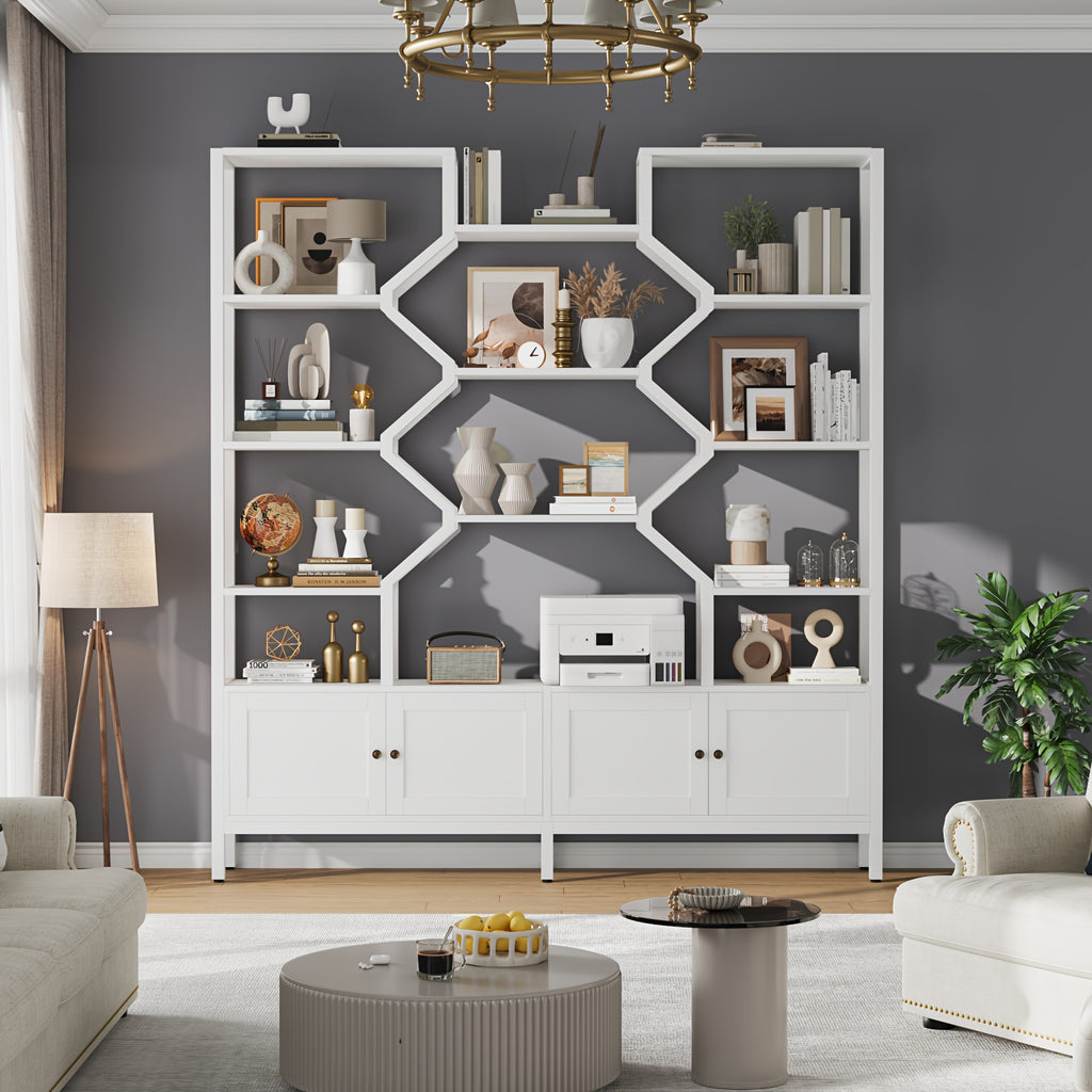 76.5" H X 74.2" W Industrial Bookshelf with 4 Large Storage Cabinet Shelves, 5-Tier Heavy Duty Wood & Metal Display Book Shelf, Large Etagere Bookcase, Floor to Ceiling Bookshelves/Room Divider for Wall/Library/Office/Living House Of Avana