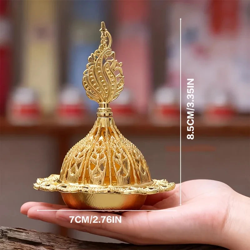Golden Incense Burner - Elegant Tower Diffuser
