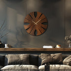 Artistic Wooden Wall Clock - Silent, Non-Ticking, Unique Irregular Shape | Decorative MDF Home Decor for Living Room, Bedroom, Office House Of Avana