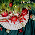 80pcs Christmas Ornaments Set, Shatterproof Heavy-Duty Plastic Decorations with Hanging Strings, for Xmas Tree Wreaths Weddings Parties, Large Red & Golden Spherical Shapes Golden Star, Indoor/Outdoor & Pets House Of Avana
