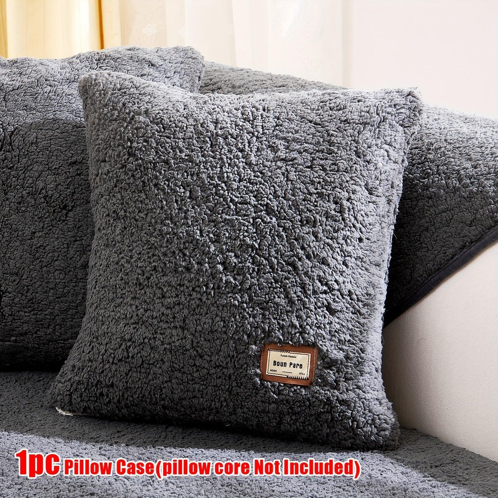 Durable 3 cushion couch cover | High-Quality Plush Sherpa Sofa Cover topspet