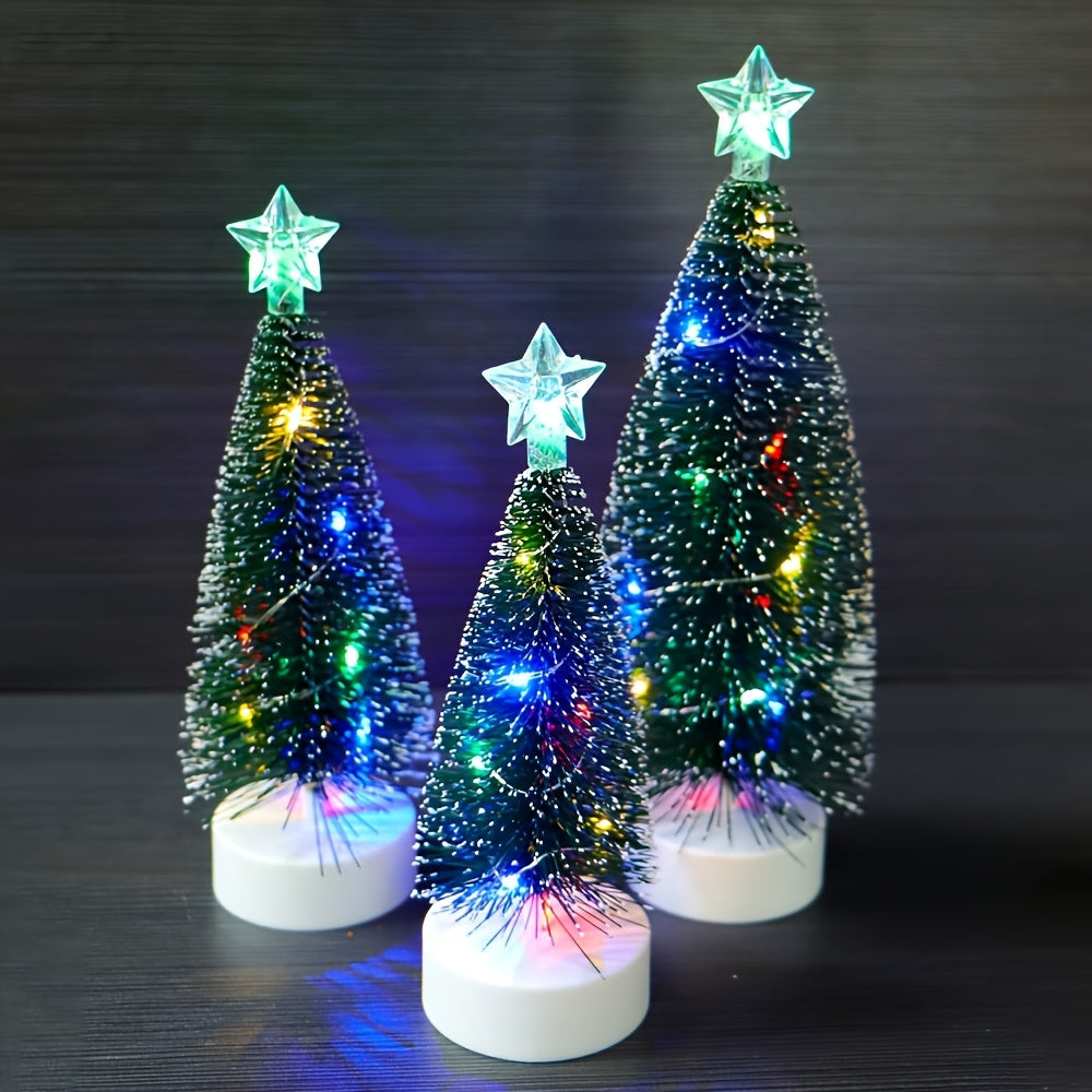 3pcs Christmas Tree, LED Copper Wire Light Tree, Christmas Holiday Decorations, Scenery Arrangement Accessories, Holiday Lighting, Small Ornaments for Indoor Home, Cedar House Of Avana