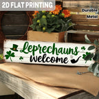 Welcome Sign - Rustic Metal Leprechaun Wall