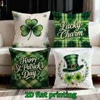 Pillow Covers - Festive Green White 4pcs
