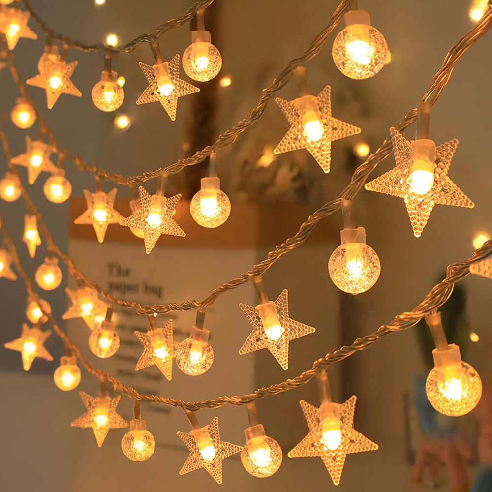 1pc, String Lights and Bubble Ball String Lights, 40/20/10LED, Crystal Clear Ball and Star Dream String Lights, Suitable for Bedroom, Wedding, Party, Wall Decoration, Birthday, Gift, Back to School, Christmas, Easter House Of Avana