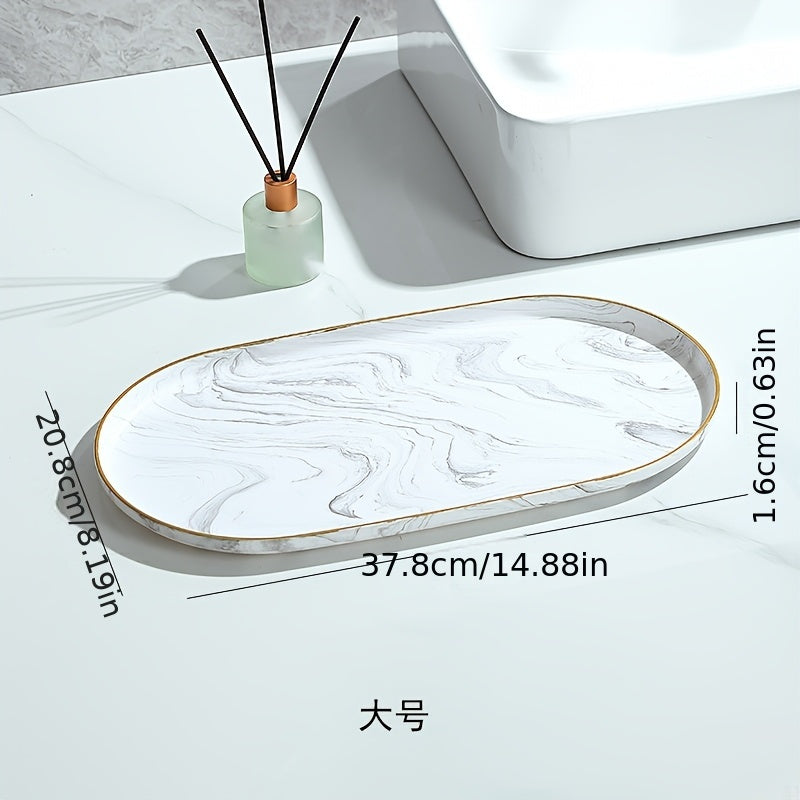 Vanity Tray - Non-Slip Marble Large