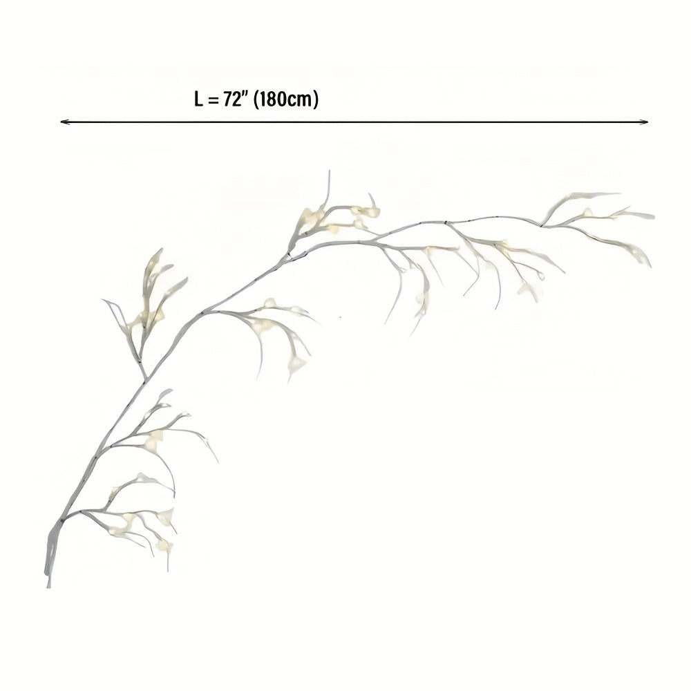 6ft Pre-Lit Birch Garland with 48 Warm White LEDs - Battery- Indoor/Outdoor Christmas Decoration with Remote Control & Timer, Realistic Branches with Fake Snow & Leaves, Durable Plastic for Fireplace Mantel, Table Centerpiece House Of Avana