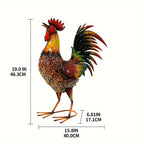 [Rustic Metal Garden Stake] Rustic 1pc Metal Garden Stake - Farmhouse Style Chicken Ornament Sculpture for Lawn, Garden, Yard, Farm, Outdoor Decor, Housewarming Gift, Home Decoration House Of Avana