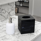Resin Marble Pattern Tissue Box, Suitable for Hand Towels, Toilet Paper Rolls, etc., Can Be Placed in Bathroom, Living Room, Vanity Square Tissue Holder, Black Imitation Marble, White Imitation Marble House Of Avana