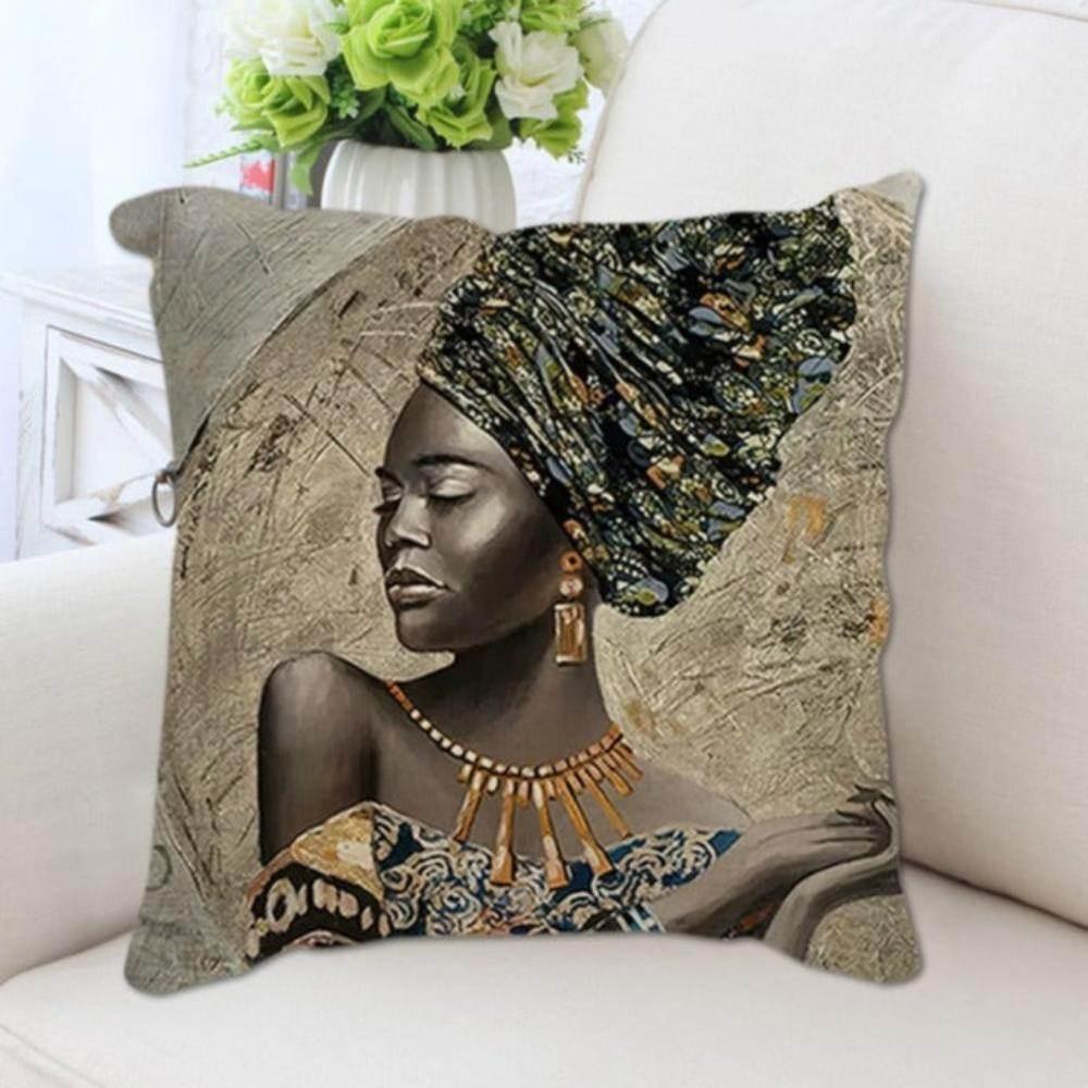 Abstract African Woman Poster Cushion Cover - House Of Avana