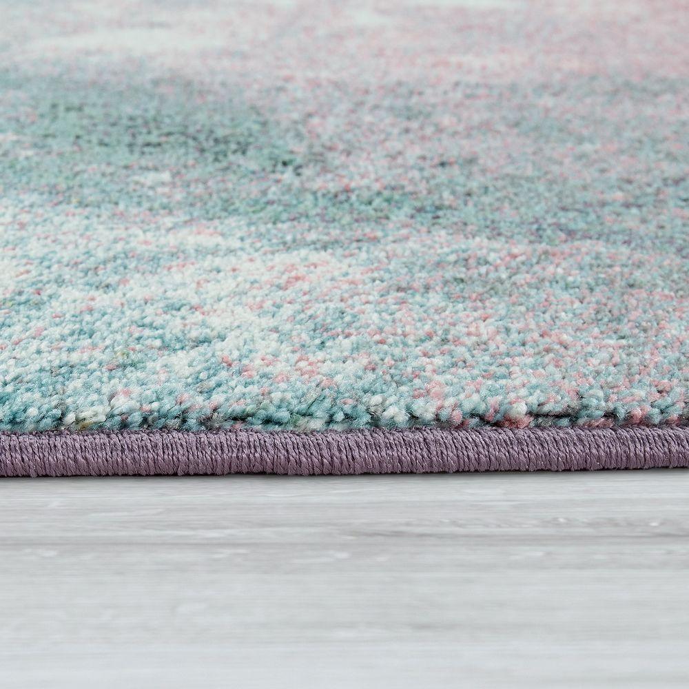 Abstract Area Rug Mero with Artful Pastel Colors, back view - House Of Avana