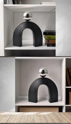 Abstract Art - U-shaped Arch White Modern, dimensions view - House Of Avana