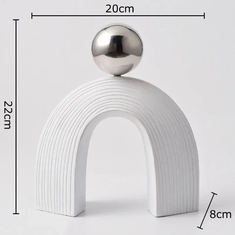 Abstract Art - U-shaped Arch White Modern, alternate view - House Of Avana
