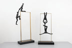 Abstract Climbing Figure - Modern Desk Statue, back view - House Of Avana
