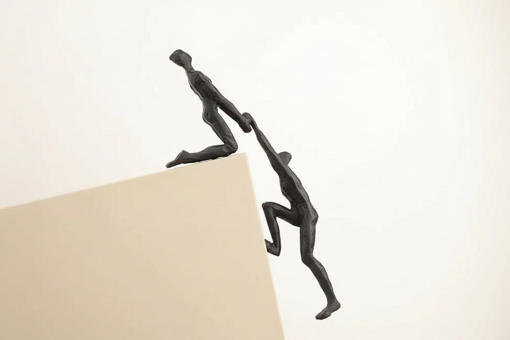 Abstract Climbing Figure - Modern Desk Statue, lifestyle image - House Of Avana