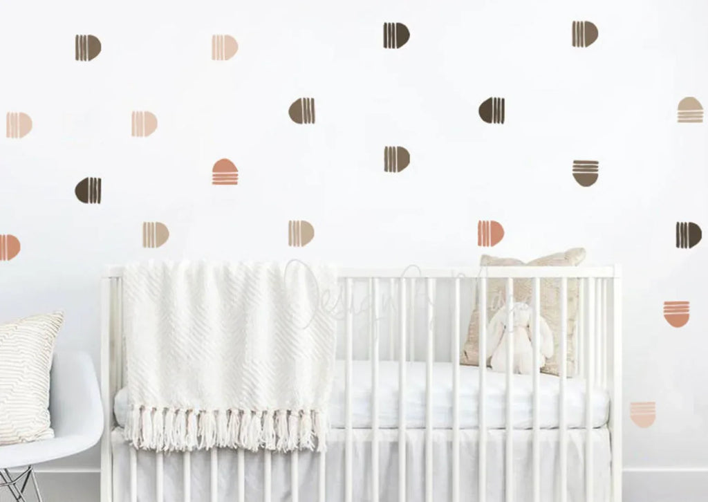 Abstract Curved Arrows - Fabric Nursery Wall Art Decals, front view - House Of Avana