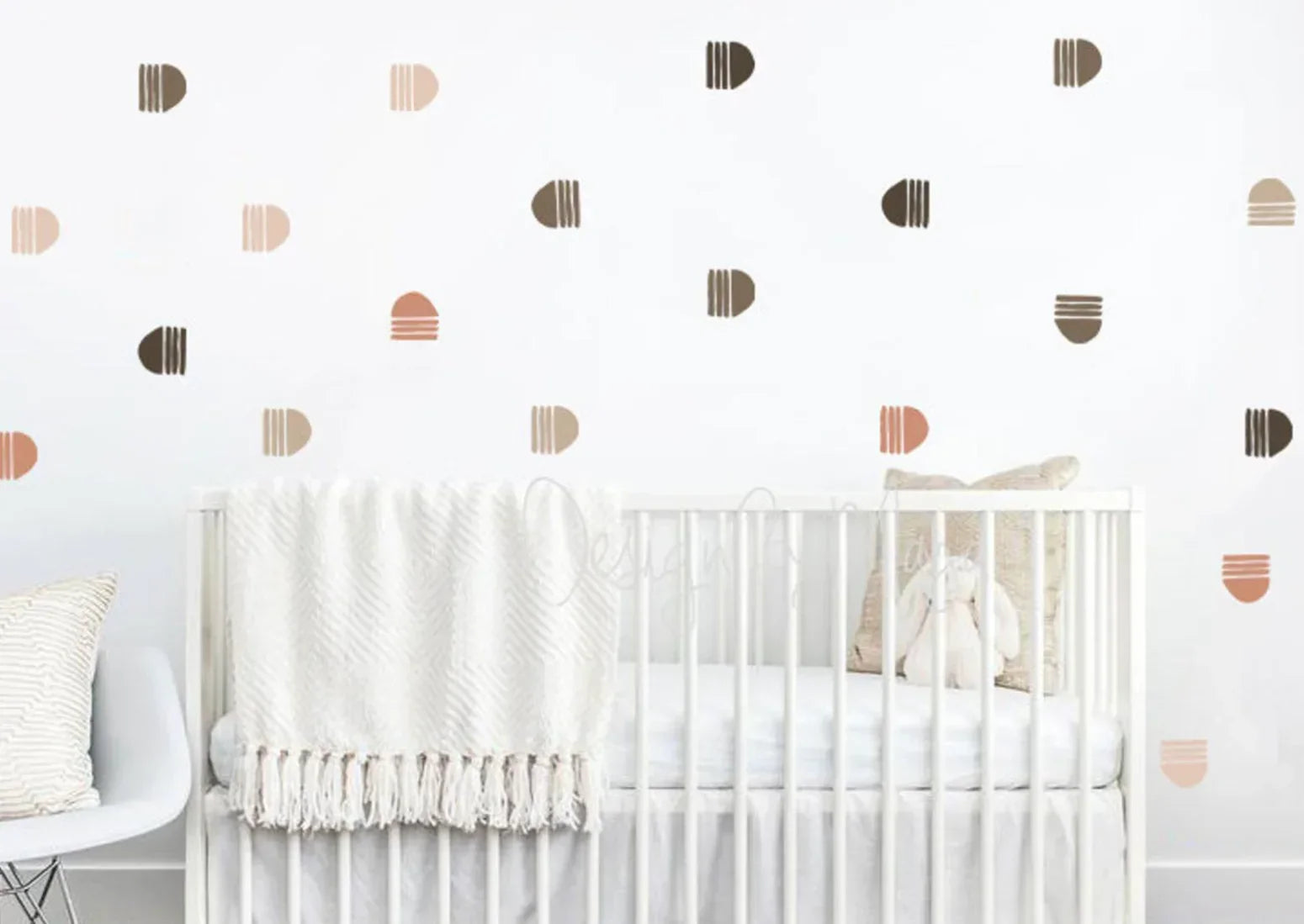 Abstract Curved Arrows - Fabric Nursery Wall Art Decals, front view - House Of Avana
