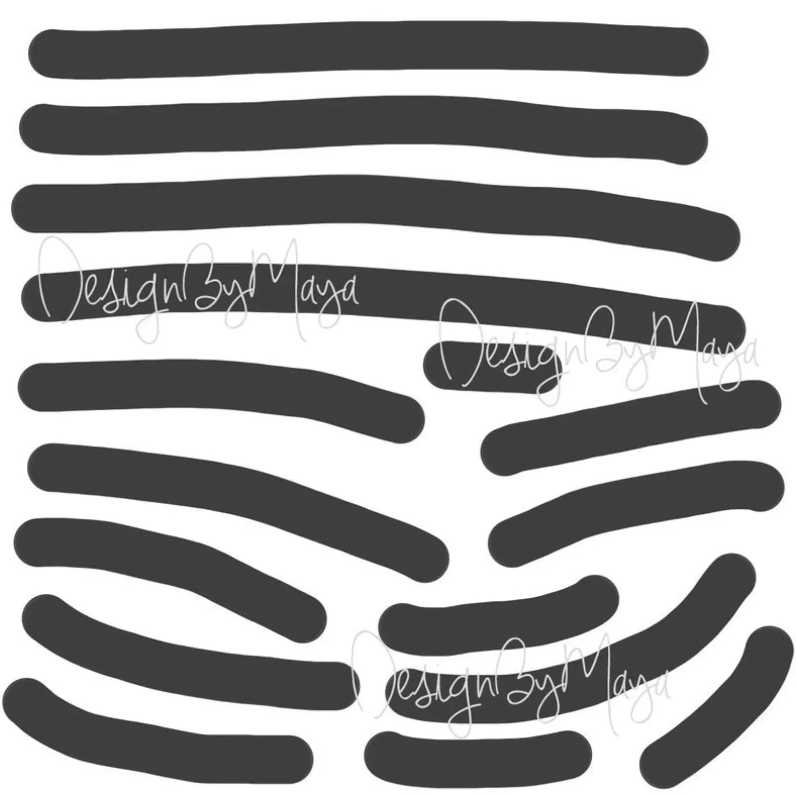 Abstract Curvy Lines - Fabric Nursery Wall Art Decals, back view - House Of Avana