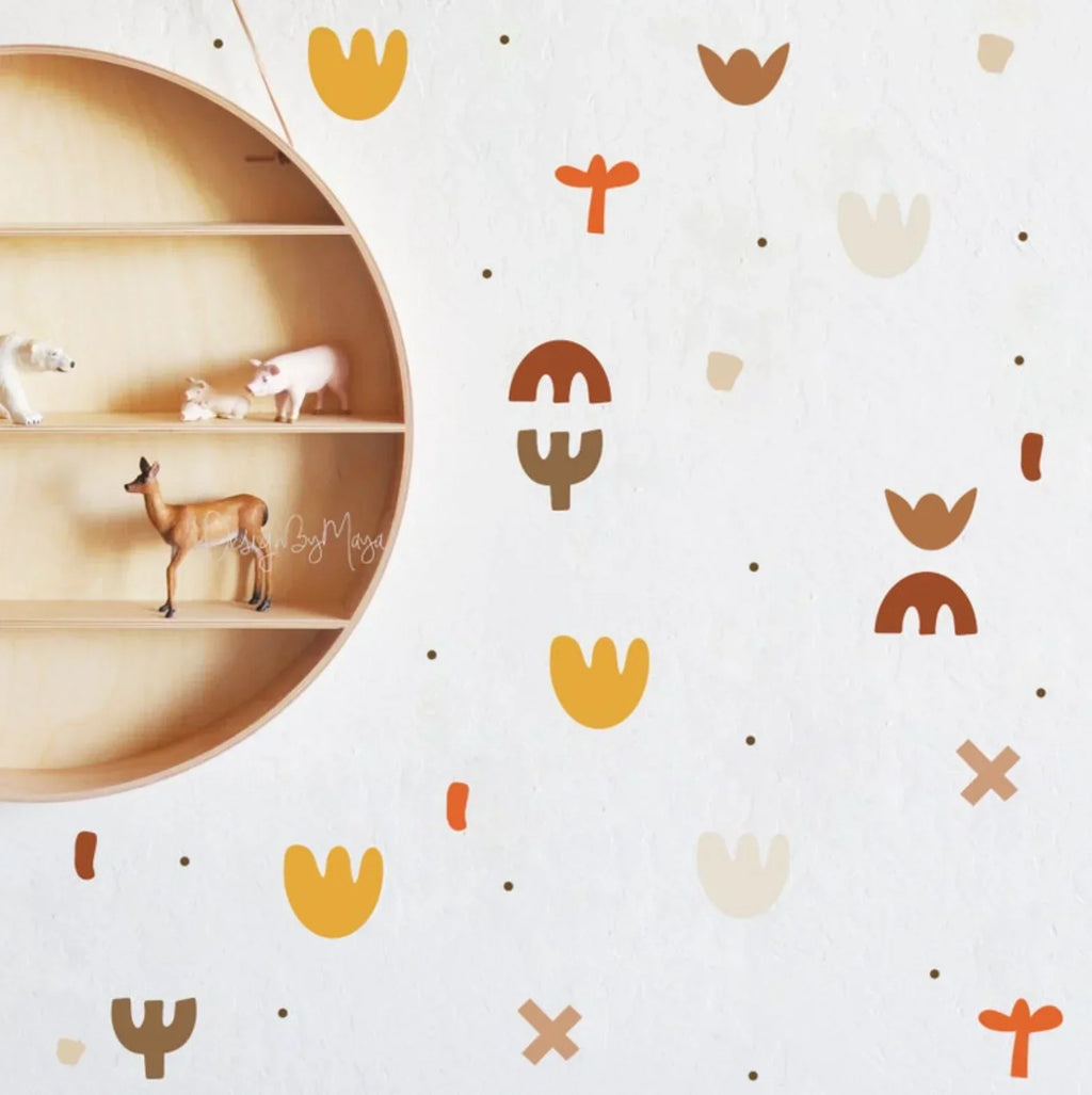 Abstract Desert Shapes - Fabric Nursery Wall Art Decals, back view - House Of Avana