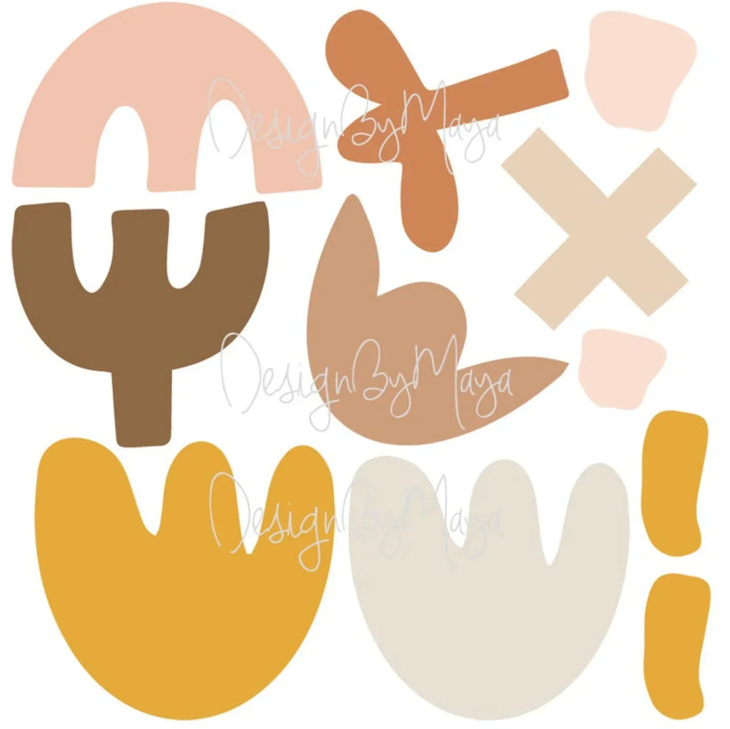 Abstract Desert Shapes - Fabric Nursery Wall Art Decals, side view - House Of Avana