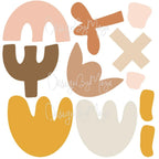 Abstract Desert Shapes - Fabric Nursery Wall Art Decals, side view - House Of Avana