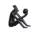 Abstract Desk Figure - Modern White Sculpture, detail shot - House Of Avana