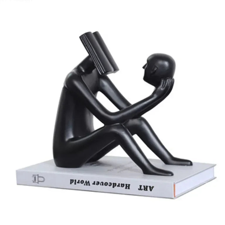 Abstract Desk Figure - Modern White Sculpture, top view - House Of Avana