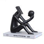 Abstract Desk Figure - Modern White Sculpture, top view - House Of Avana