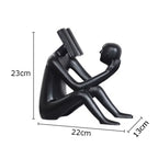 Abstract Desk Figure - Modern White Sculpture, angled view - House Of Avana