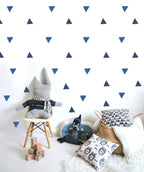 Abstract Equilateral Triangles - Fabric Nursery Wall Art Decals, back view - House Of Avana