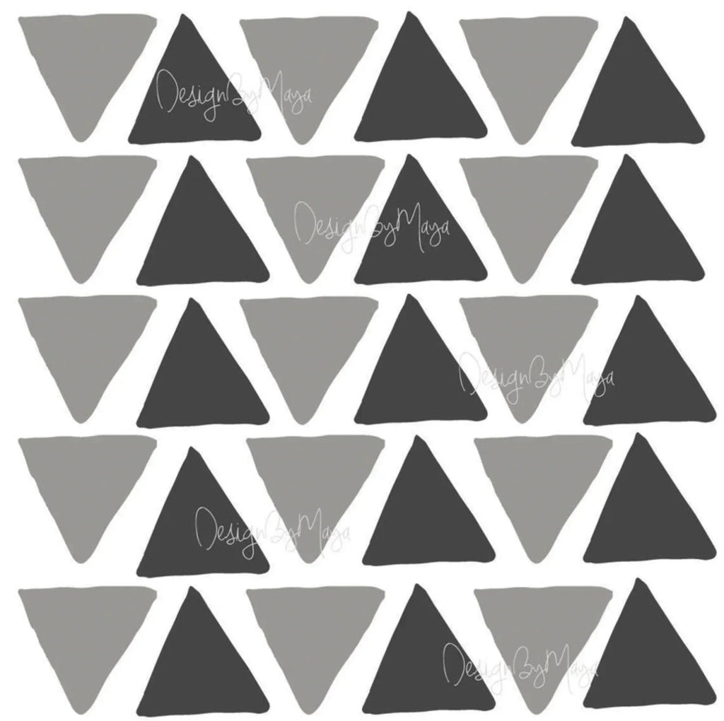 Abstract Equilateral Triangles - Fabric Nursery Wall Art Decals, side view - House Of Avana