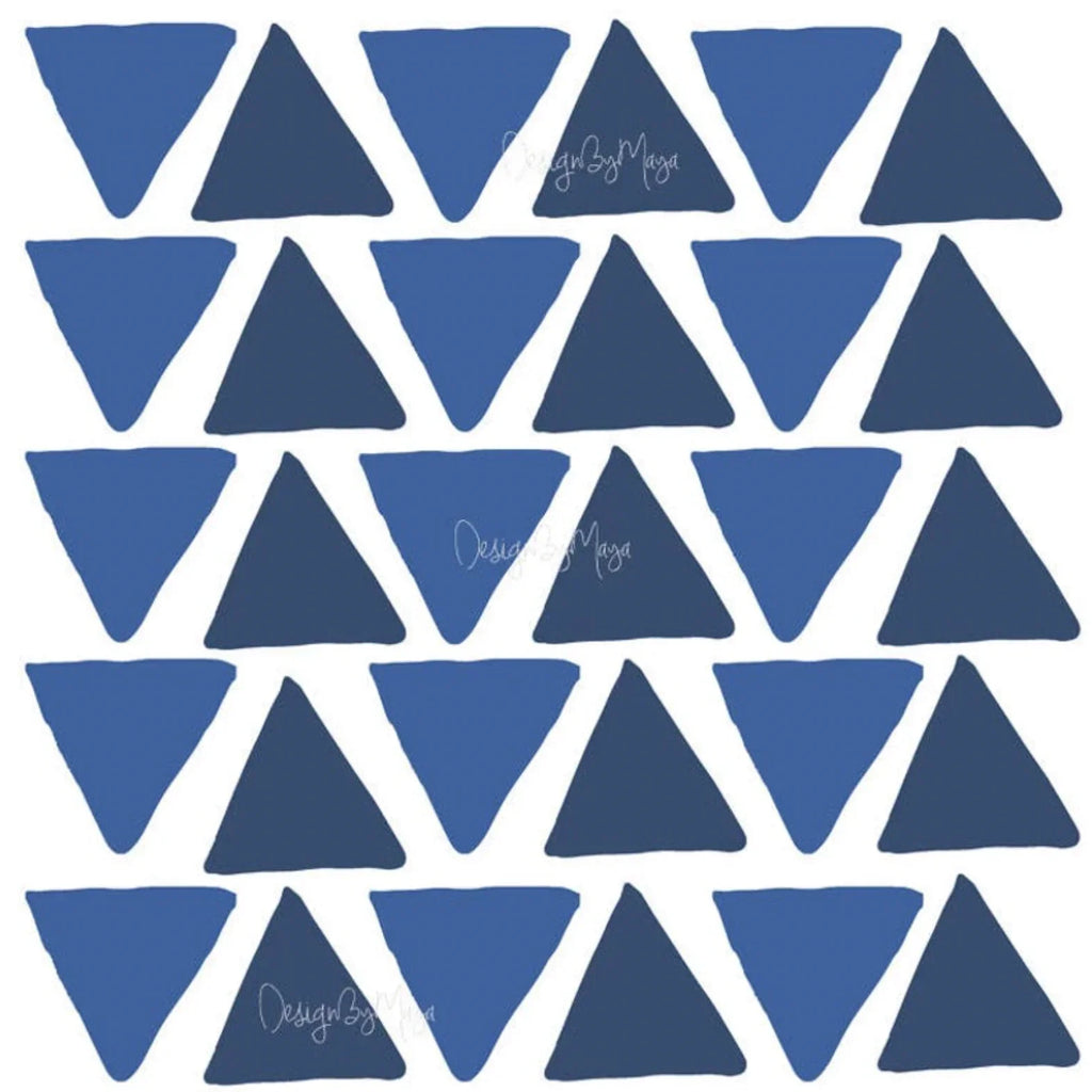 Abstract Equilateral Triangles - Fabric Nursery Wall Art Decals, detail shot - House Of Avana