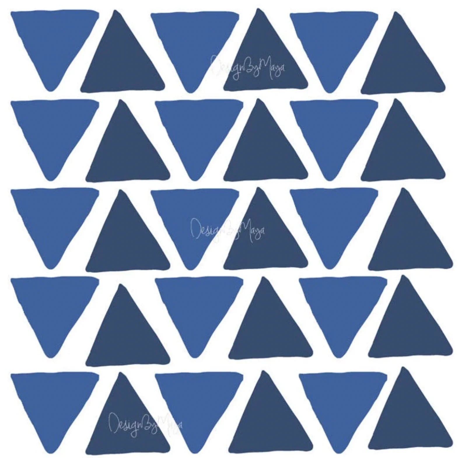 Abstract Equilateral Triangles - Fabric Nursery Wall Art Decals, detail shot - House Of Avana