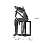 Abstract Figure Sculpture - Modern Thinker Figurine, angled view - House Of Avana