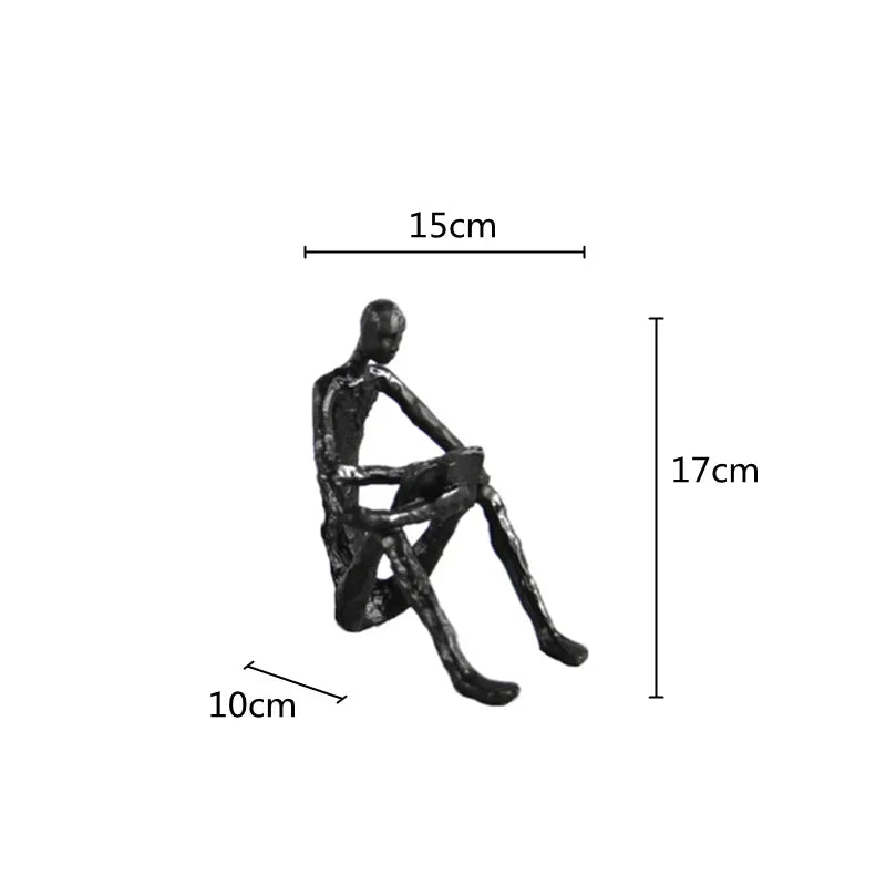 Abstract Figurine - Black Modern Cast Iron Reader, lifestyle image - House Of Avana