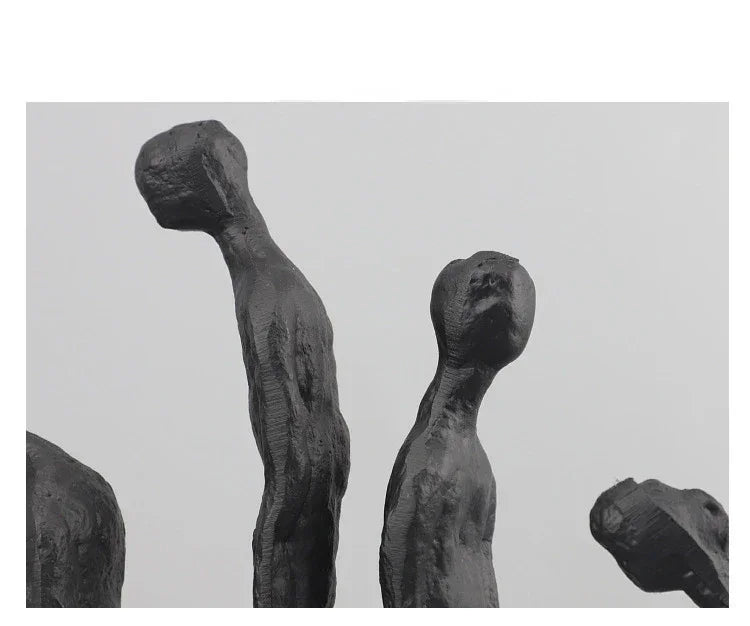 Abstract Figurine - Black Modern Movement Decor, close-up view - House Of Avana