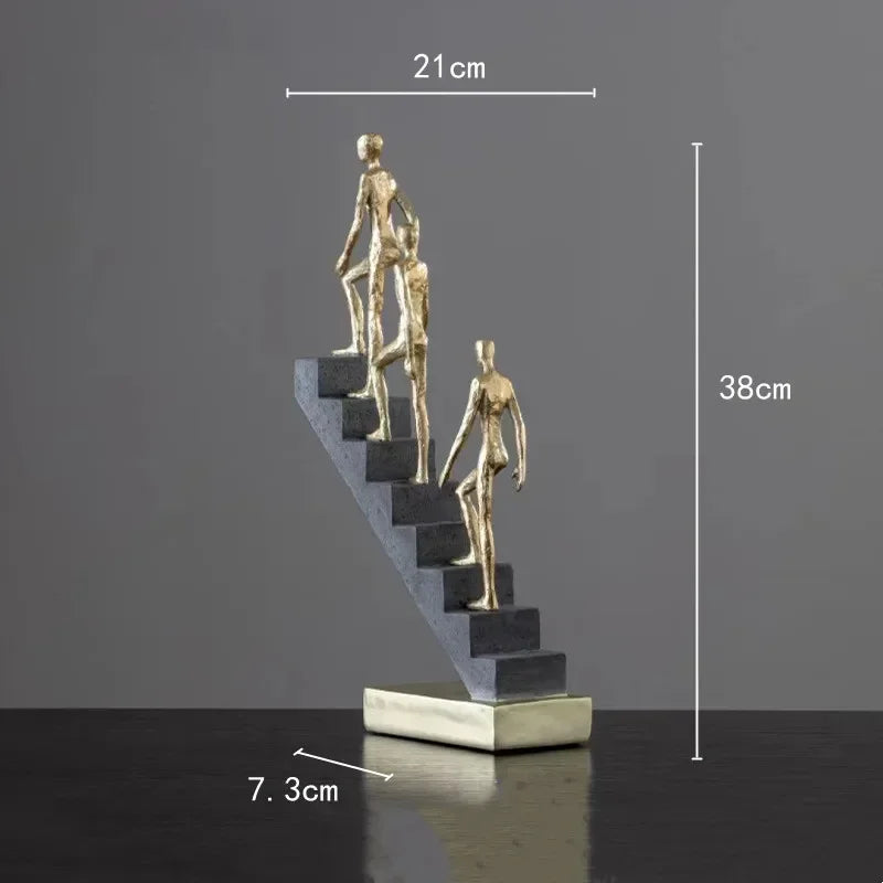 Abstract Figurine - Golden Staircase Sculpture, in-use display - House Of Avana