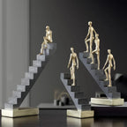 Abstract Figurine - Golden Staircase Sculpture, back view - House Of Avana