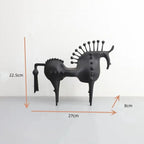 Abstract Horse Figurine - Modern Metallic Finish, dimensions view - House Of Avana
