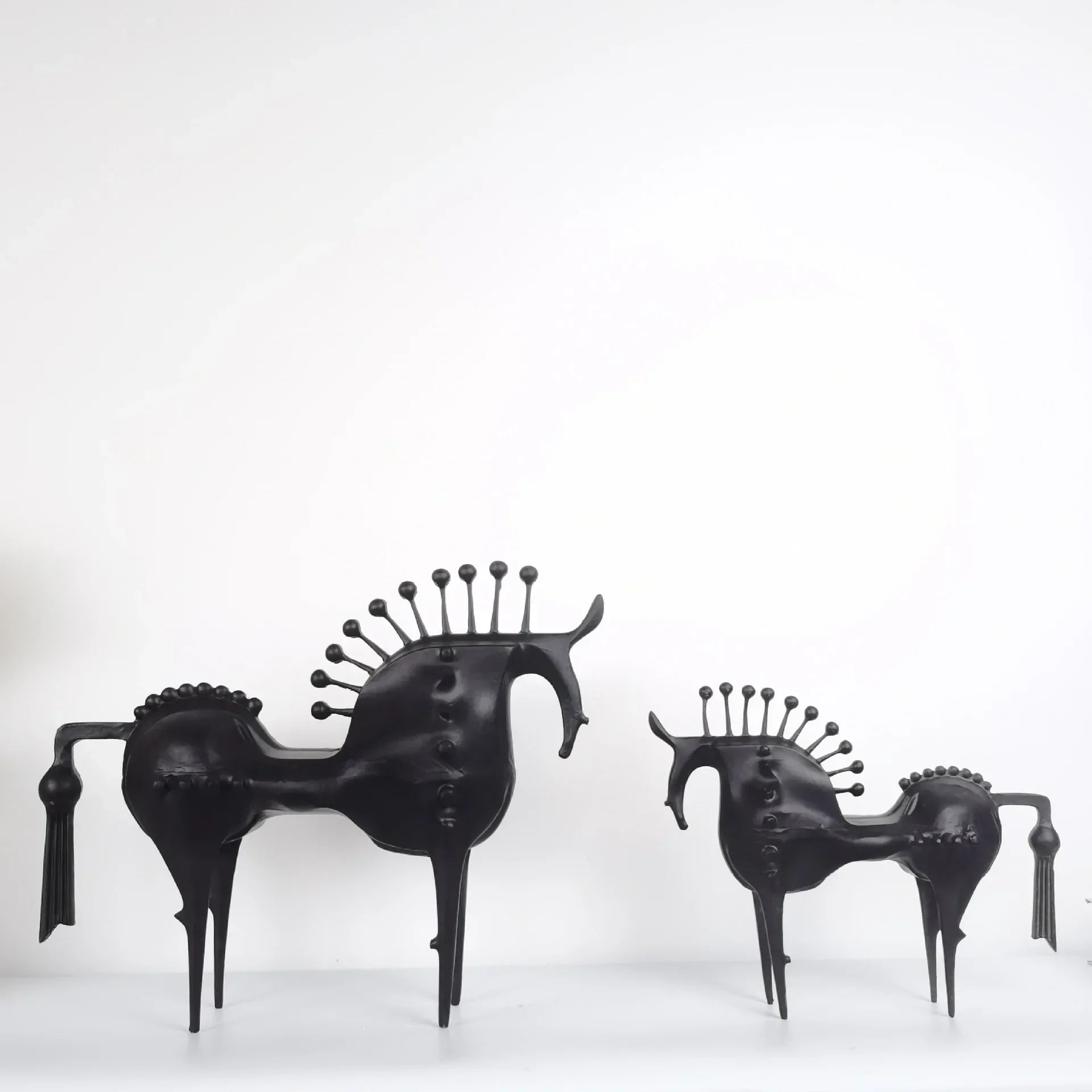 Abstract Horse Figurine - Modern Metallic Finish, side view - House Of Avana