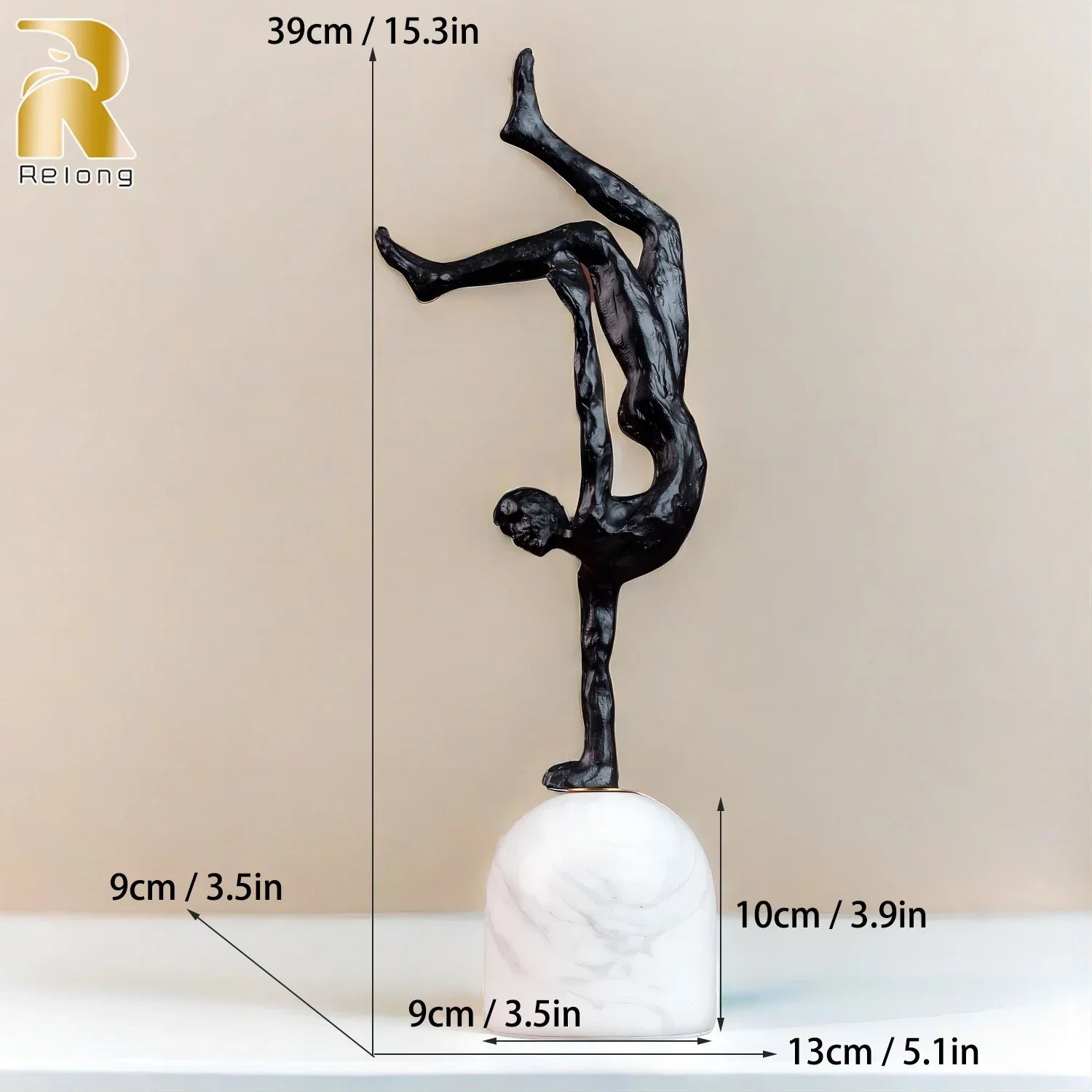 Abstract Metal Figurine Metal Handmade Crafts Sculpture with Marble Base Giacometti Modern Art Home... - House Of Avana