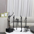 Cast Iron and Marble Abstract Human Figurine Statue Art Piece, Suitable for Living Room, Office,... - House Of Avana