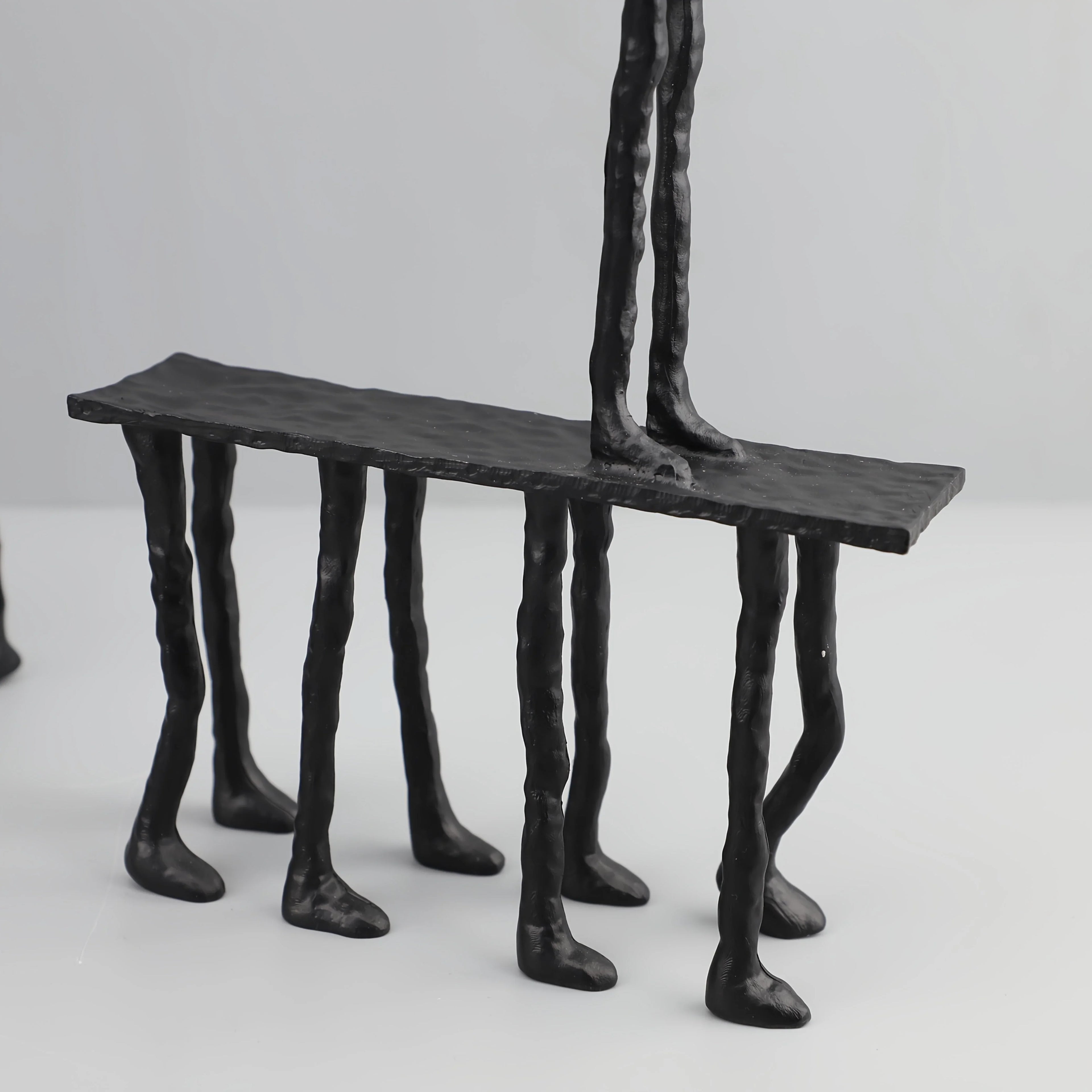 Cast Iron and Marble Abstract Human Figurine Statue Art Piece, Suitable for Living Room, Office,... - House Of Avana