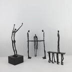 Cast Iron and Marble Abstract Human Figurine Statue Art Piece, Suitable for Living Room, Office,... - House Of Avana