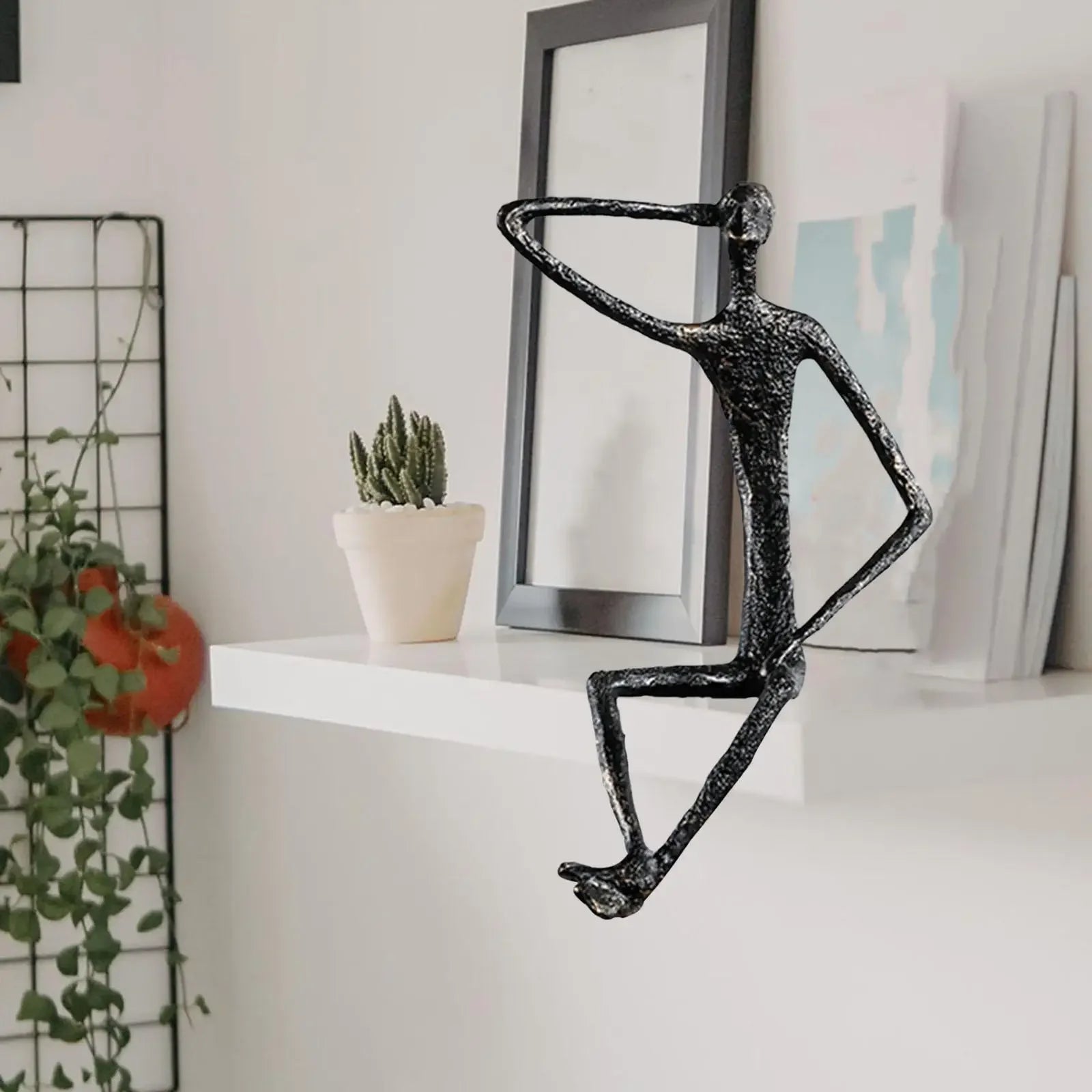 Abstract Human Figurine Metal Statue Collectible Art Sculpture for Living Room Home Table Decoration... - House Of Avana