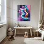 Abstract Fluid Wave – Colorful Modern Uv Glass Wall Art-kafcd083, top view - House Of Avana