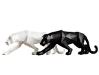 Abstract Panther Statue with Geometric Pattern, angled view - House Of Avana